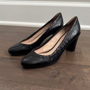 Prada Black Leather Block Heel Pumps – Size 37
